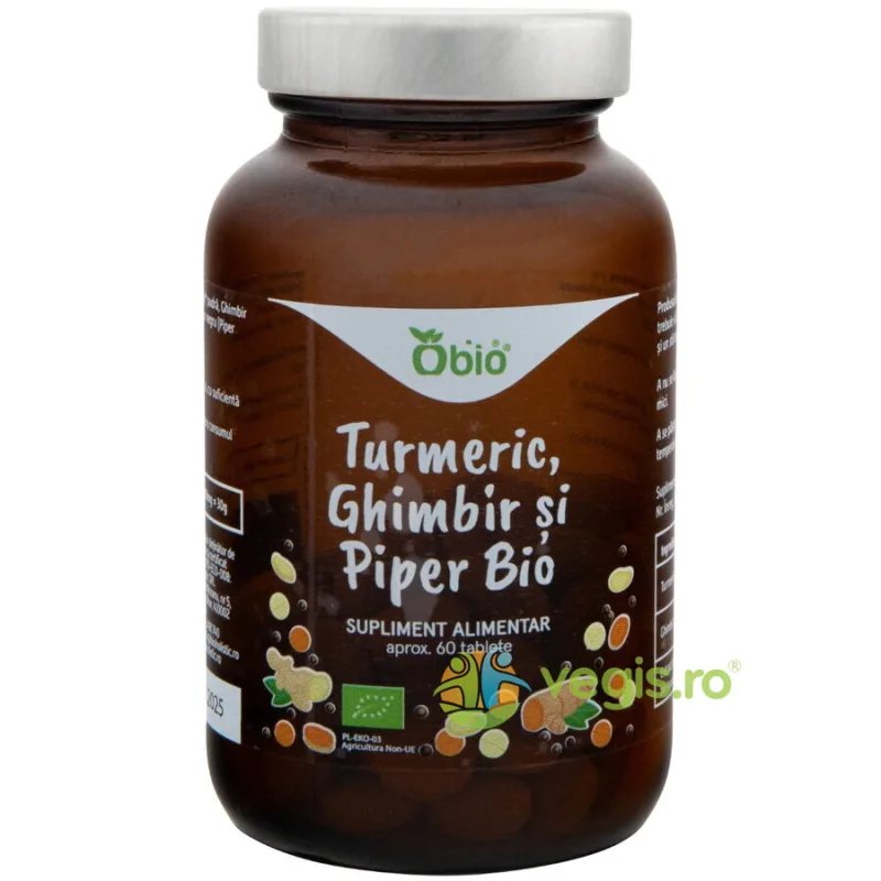 Turmeric, Ghimbir si Piper Ecologic/Bio 60tb OBio — preț și oferte