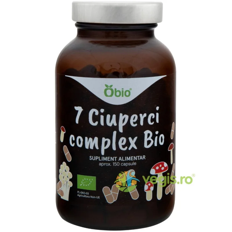 Complex 7 Ciuperci 300mg Ecologic/Bio 150cps OBio — preț și oferte