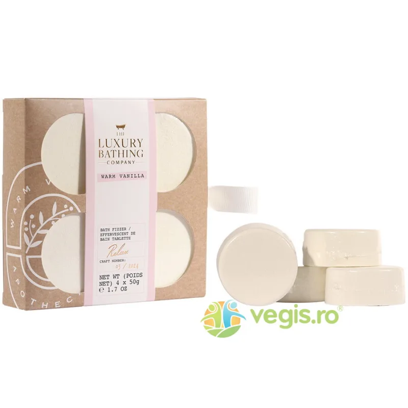 Set Cadou Bile de Baie Relax, Warm Vanilla4x50g THE LUXURY BATHING COMPANY — preț și oferte