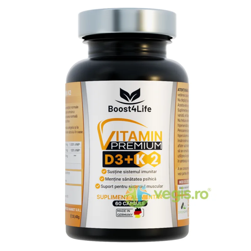 Vitamina D3 + K2 Premium 60cps BOOST4LIFE — preț și oferte