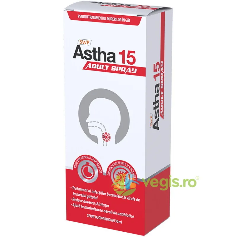 Astha 15 Spray Bucofaringian 30ml SUN WAVE PHARMA — preț și oferte