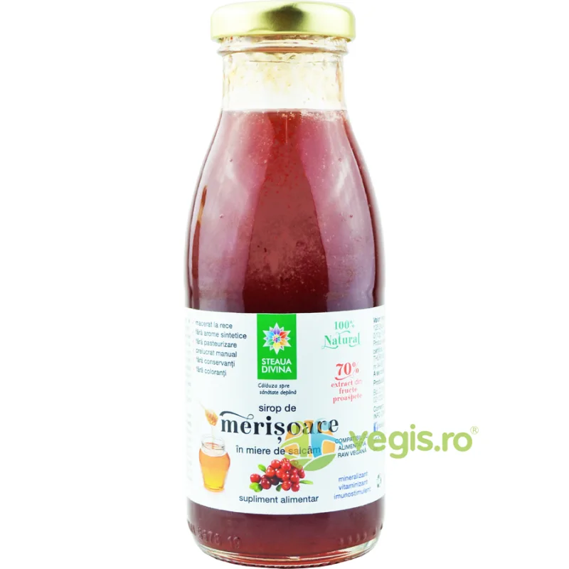 Sirop de Merisoare cu Miere de Salcam Presat la Rece 230ml STEAUA DIVINA — preț și oferte
