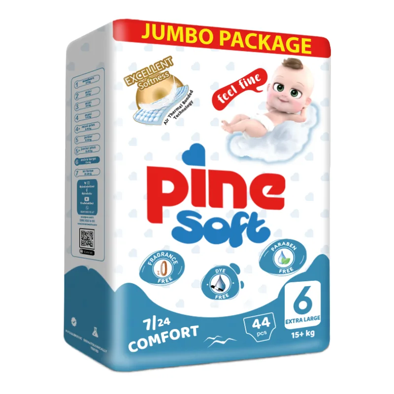 Scutece extra large Soft, 15+ kg, 44 bucati, PINE — preț și oferte
