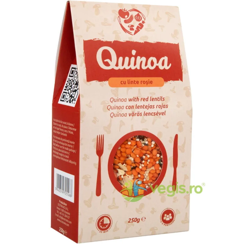 Quinoa cu Linte Rosie fara Gluten 250g ECOTRAVIO — preț și oferte