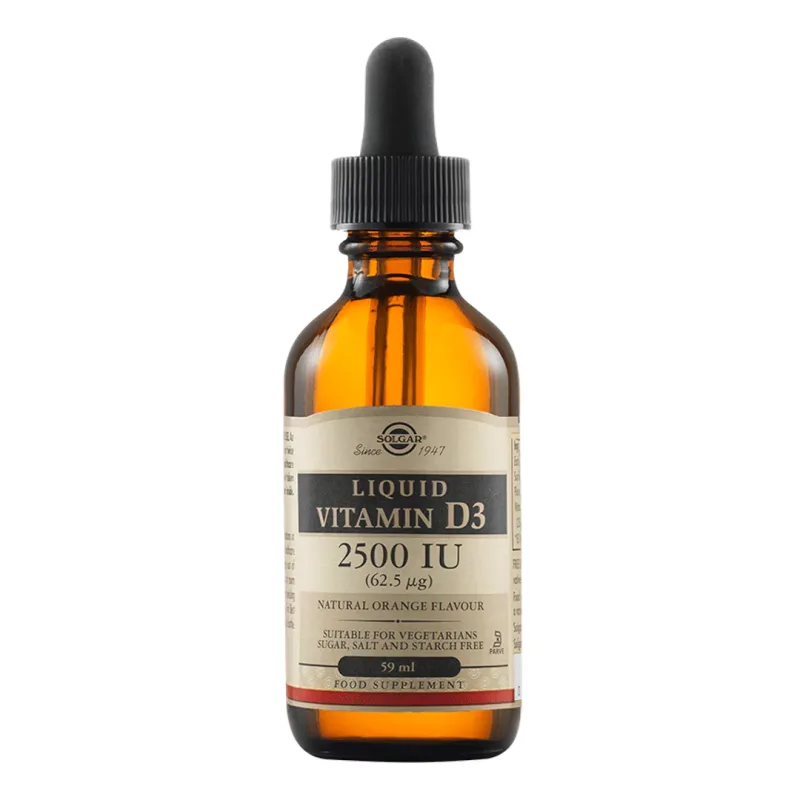 Vitamin D3 2500 UI Liquid, 59 ml, Solgar — preț și oferte