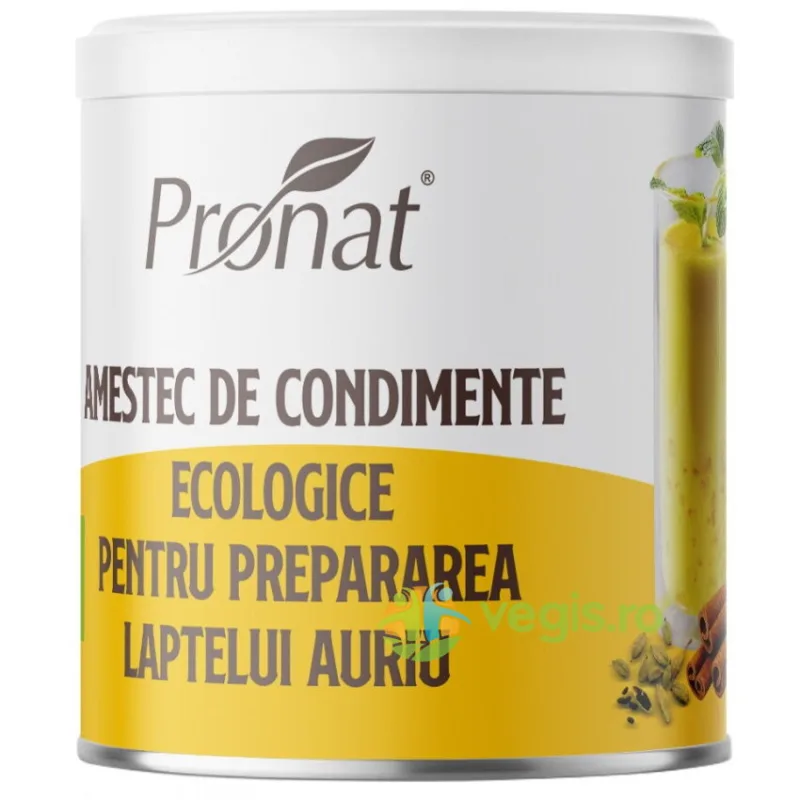 Amestec de Condimente pentru Prepararea Laptelui Auriu Ecologic/Bio 100g PRONAT — preț și oferte