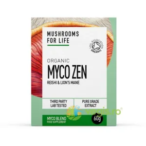 Pulbere Myco Zen Reishi si Lions Mane 1000mg Pure Grade Extracts Ecologica/Bio 60g