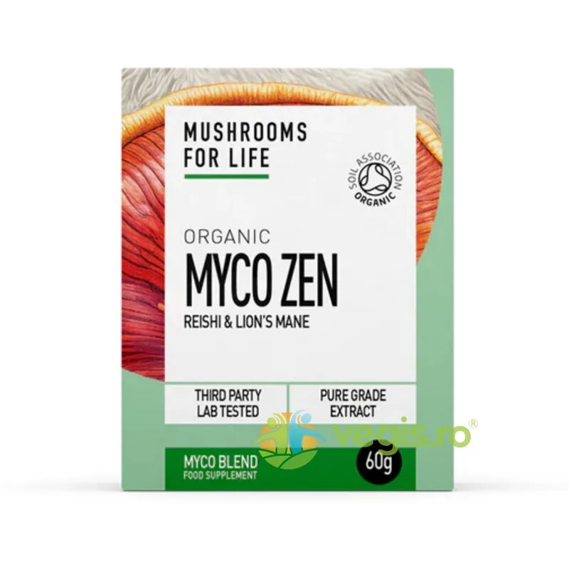 Pulbere Myco Zen Reishi si Lions Mane 1000mg Pure Grade Extracts Ecologica/Bio 60g MUSHROOMSFORLIFE — preț și oferte
