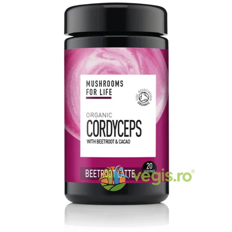 Cordyceps Beetroot Latte Pure Grade Extract Ecologic/Bio 130g MUSHROOMSFORLIFE — preț și oferte