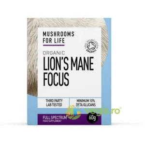Pulbere de Lions Mane Focus 1000mg Full Spectrum Ecologica/Bio 60g