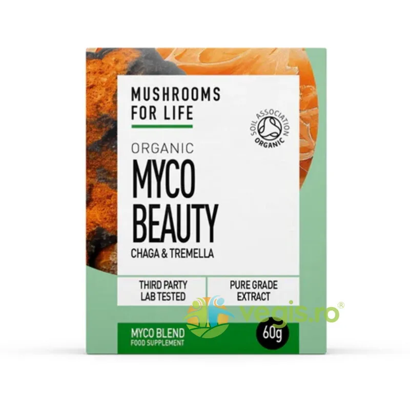 Pulbere Myco Beauty Chaga si Tremella 1000mg Pure Grade Extracts Ecologica/Bio 60g MUSHROOMSFORLIFE — preț și oferte