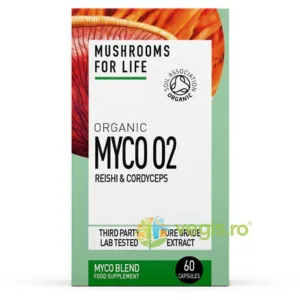 Myco O2 Reishi si Cordyceps 800mg Pure Grade Extracts Ecologic/Bio 60cps