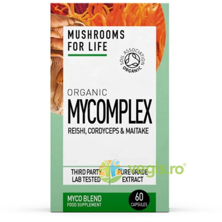 Mycomplex 800mg Reishi, Cordyceps si Maitake Ecologic/Bio 60cps MUSHROOMSFORLIFE — preț și oferte