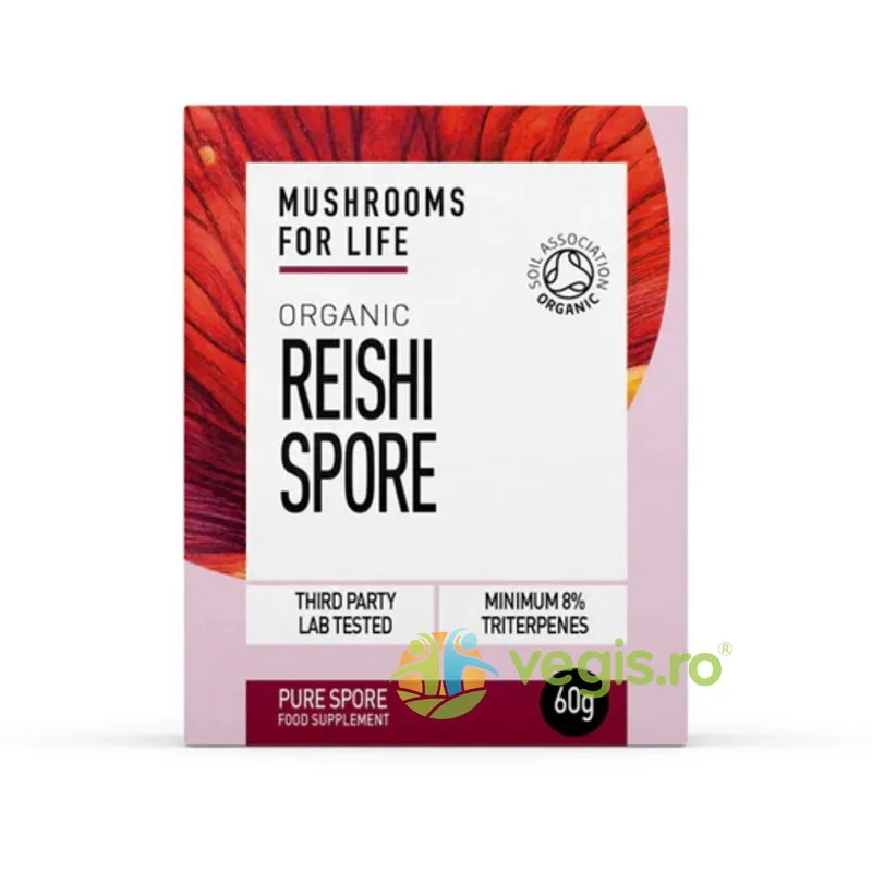 Pulbere de Reishi Spore 1000mg Ecologica/Bio 60g MUSHROOMSFORLIFE — preț și oferte