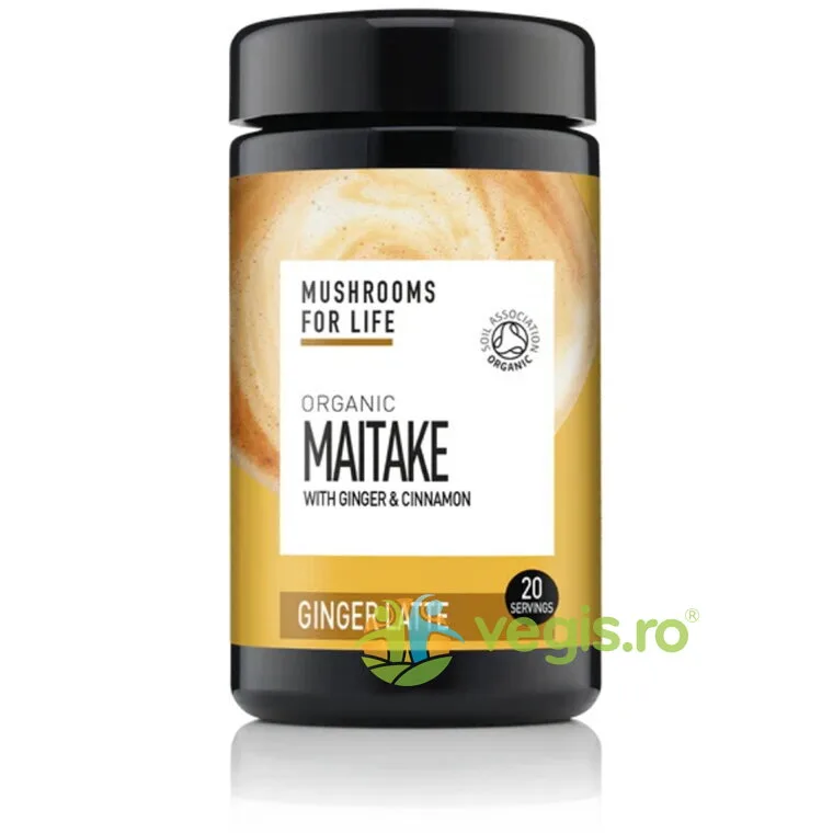 Maitake Ginger Latte 1000mg Pure Grade Extract Ecologic/Bio 110g MUSHROOMSFORLIFE — preț și oferte