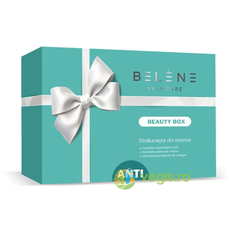 Beauty Box: Collagen Beauty 700ml + Hyaluronic Acid Beauty Pill 30cps + Silicium Anti-Age Beauty Pill 30cpr BELENE — preț și oferte