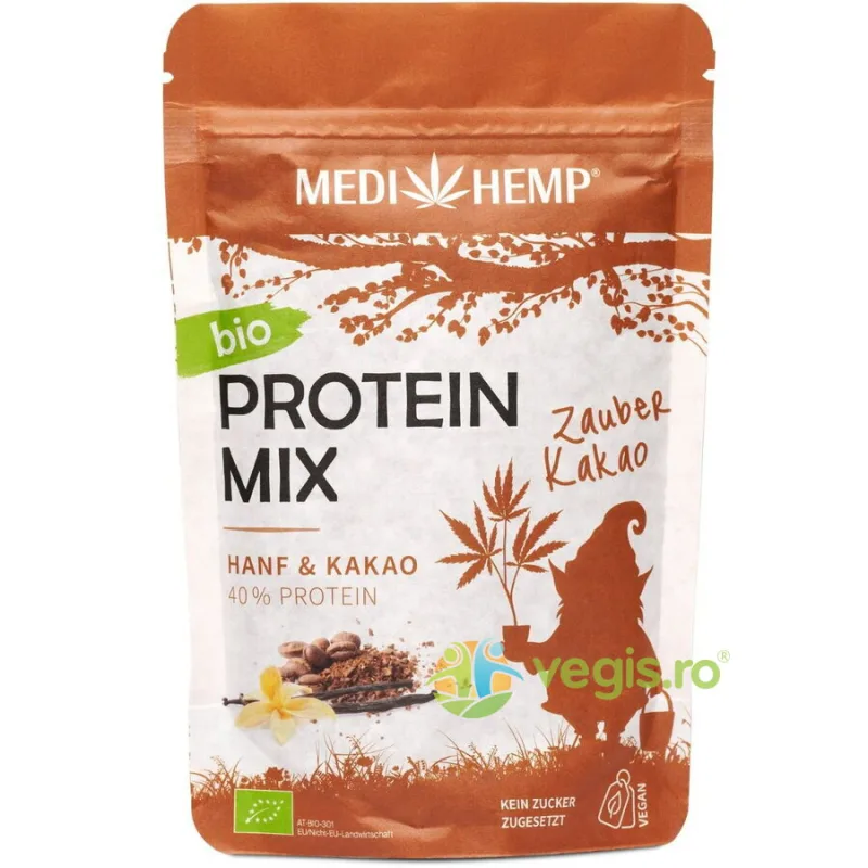 Mix Proteic din Canepa cu Cacao 40% Proteine Ecologic/Bio 200g MEDIHEMP — preț și oferte