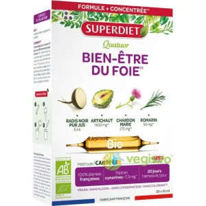 Fiole pentru Sanatatea Ficatului din 4 Plante Ecologice/Bio 20x15ml