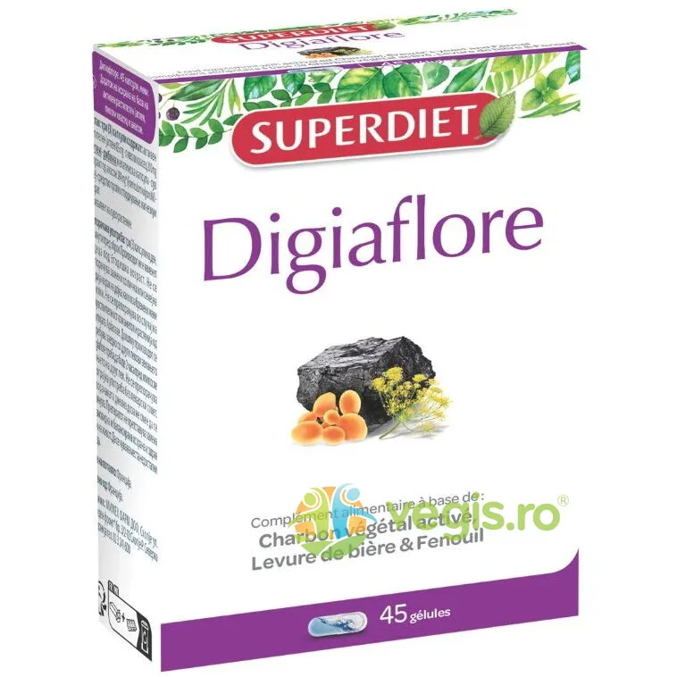 Digiaflore Carbune Activ si Drojdie 45cps LABORATOIRES&nbsp;SUPERDIET — preț și oferte