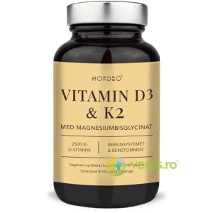 Vitamina D3 (2500UI) + Vitamina K2 + Magneziu Bisglicinat 90cps