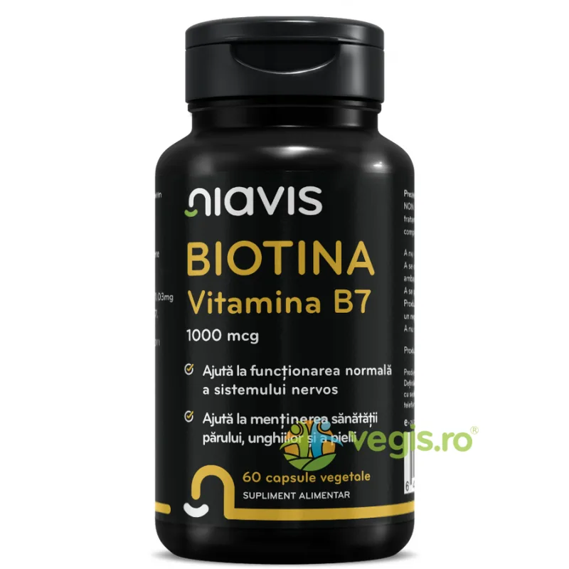 Biotina - Vitamina B7 1000mcg 60cps NIAVIS — preț și oferte