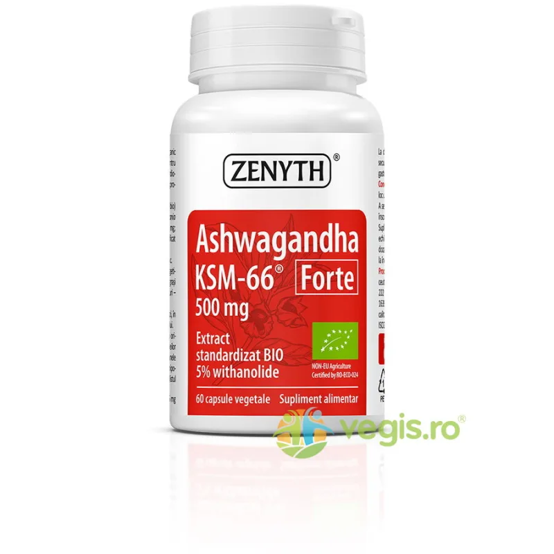 Ashwagandha KSM-66 Forte 60cps vegetale Zenyth — preț și oferte