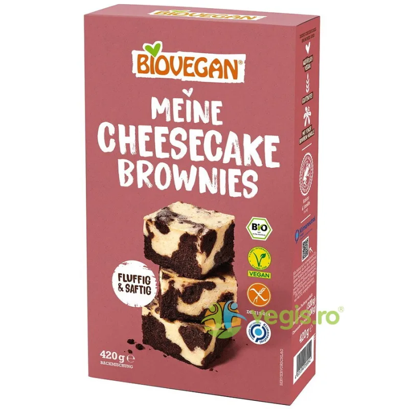 Mix pentru Cheesecake Brownies fara Gluten Ecologic/Bio 420g Biovegan — preț și oferte