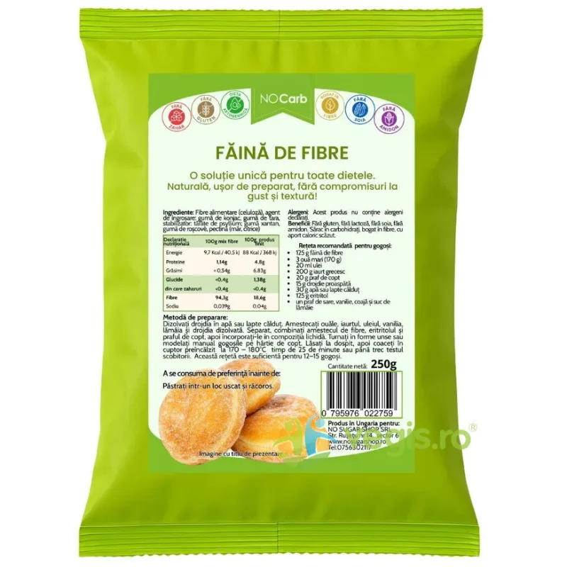 Faina din Mix de Fibre Universala fara Gluten 250g NOCARB — preț și oferte
