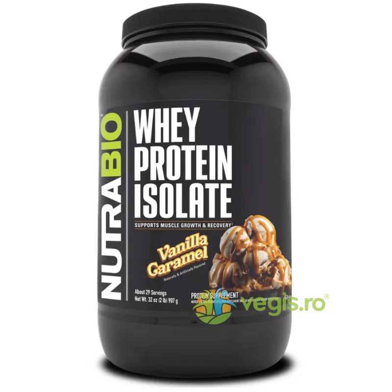Izolat de Proteina din Zer cu Aroma de Caramel si Vanilie 907g NUTRABIO — preț și oferte
