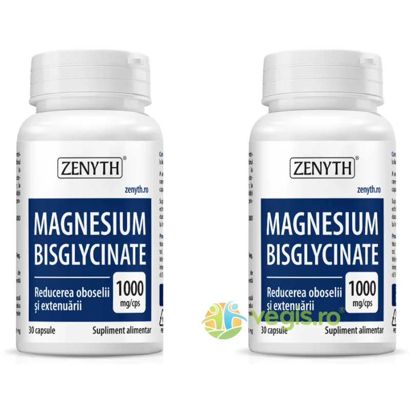 Pachet Magnesium Bisglycinate (Magneziu Bisglicinat) 30cps+30cps Zenyth — preț și oferte