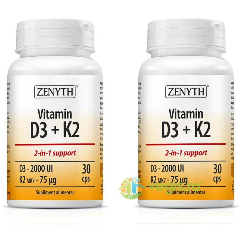 Pachet Vitamina D3 + K2 30cps+30cps Zenyth — preț și oferte
