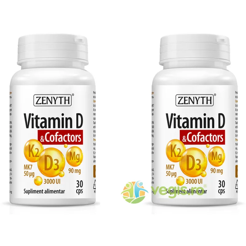 Pachet Vitamina D3 & Cofactors 30cps+30cps Zenyth — preț și oferte