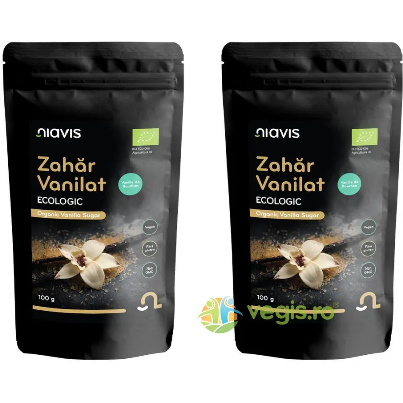 Pachet Zahar Vanilat Ecologic/Bio 100g+100g NIAVIS — preț și oferte