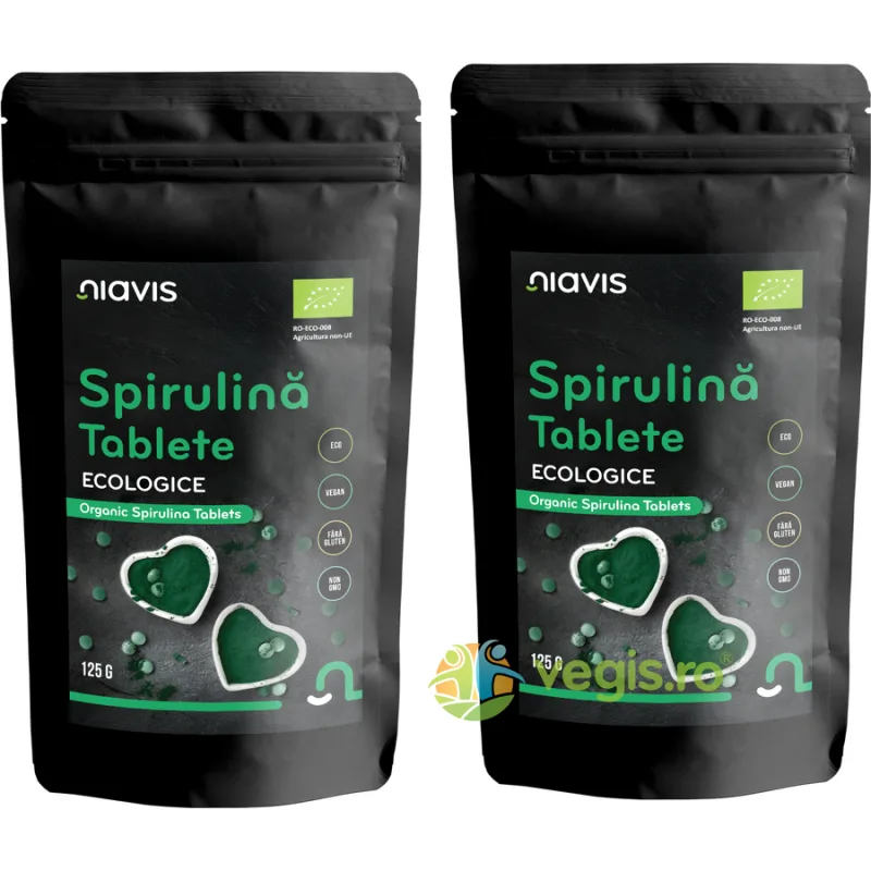 Pachet Spirulina Tablete Ecologice/Bio 125g+125g NIAVIS — preț și oferte