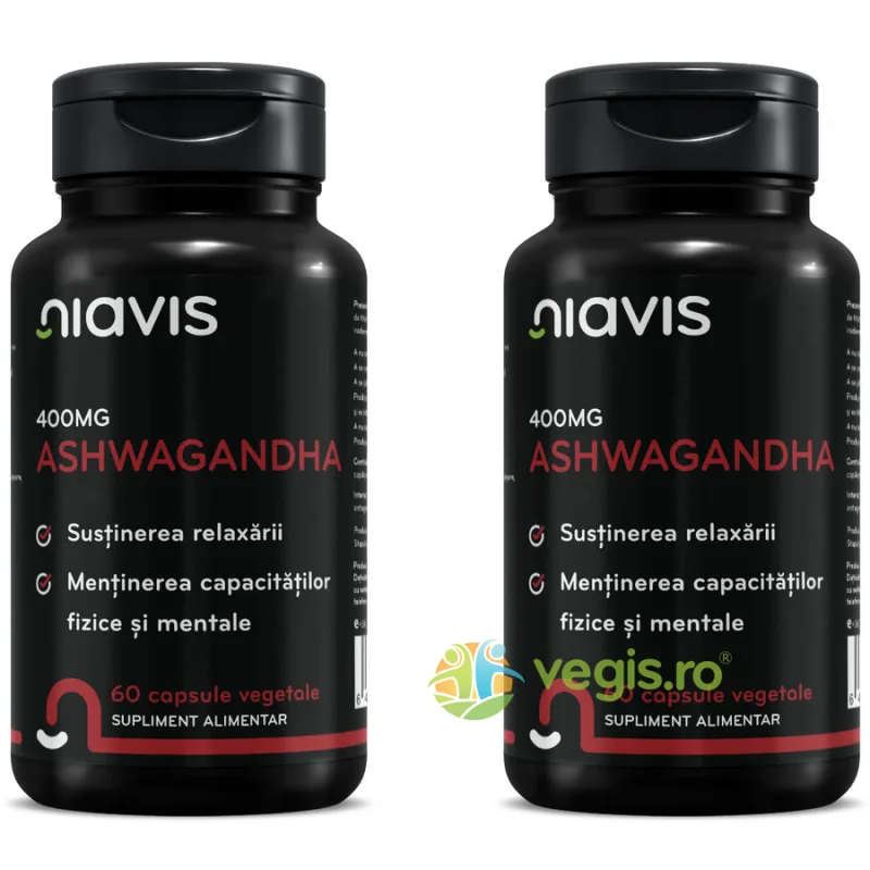 Pachet Ashwagandha 400mg 60cps+60cps NIAVIS — preț și oferte