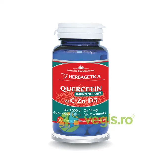 Quercetin Imuno Suport (Vitamina C+Zn+D3)  30cps HERBAGETICA — preț și oferte
