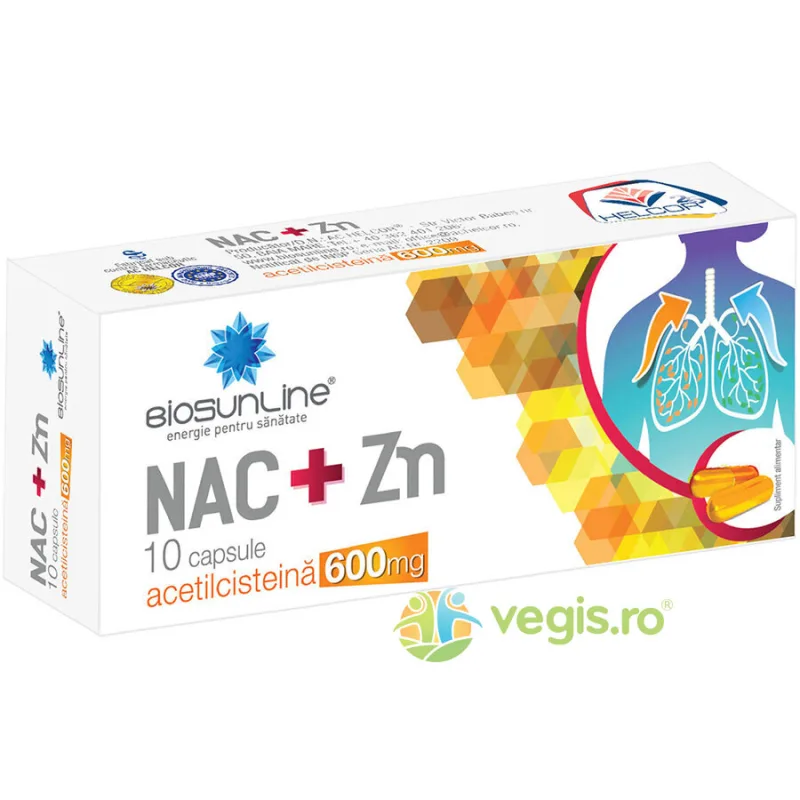 NAC + Zinc 600mg 10cps BIOSUNLINE — preț și oferte