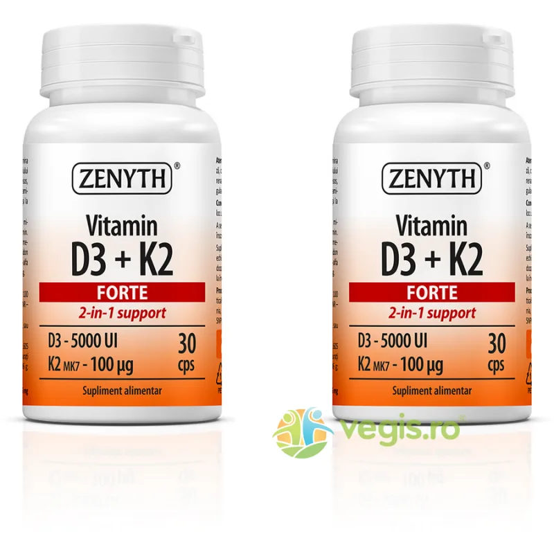 Pachet Vitamina D3+K2 Forte 30cps+30cps Zenyth — preț și oferte