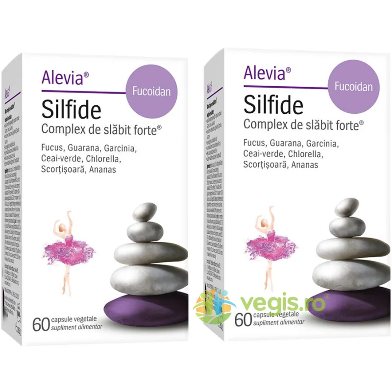 Pachet Silfide Complex de Slabit Forte Plus Fucoidan 60cps+60cps ALEVIA — preț și oferte