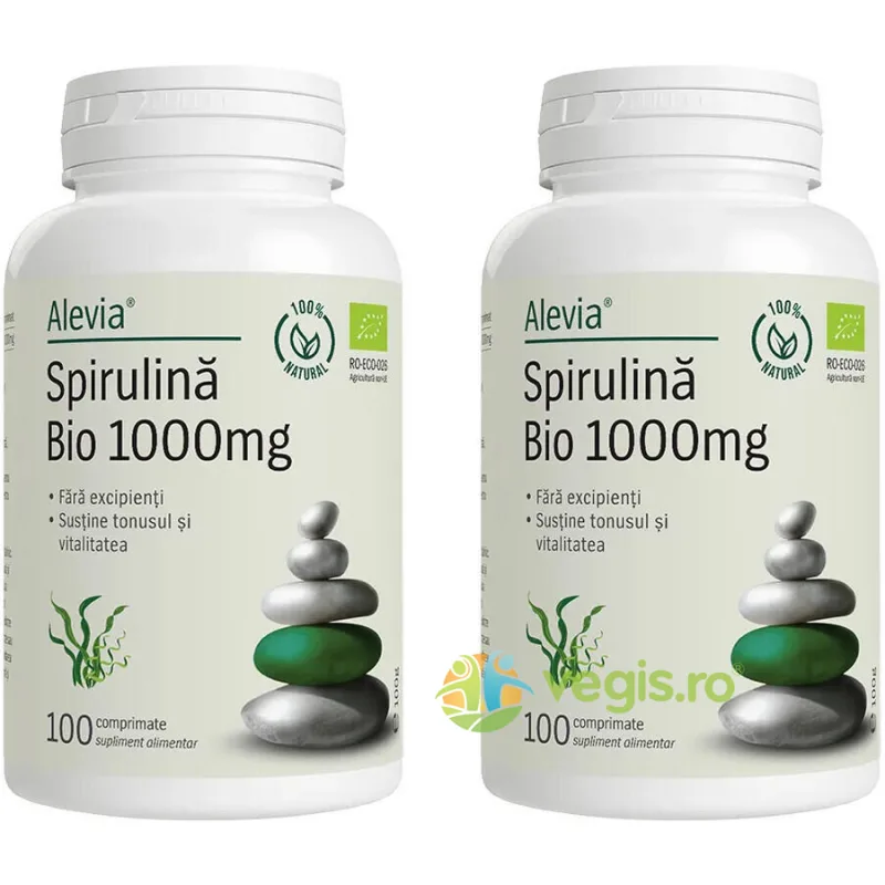 Pachet Spirulina 1000mg Ecologica/Bio 100cpr+100cpr ALEVIA — preț și oferte