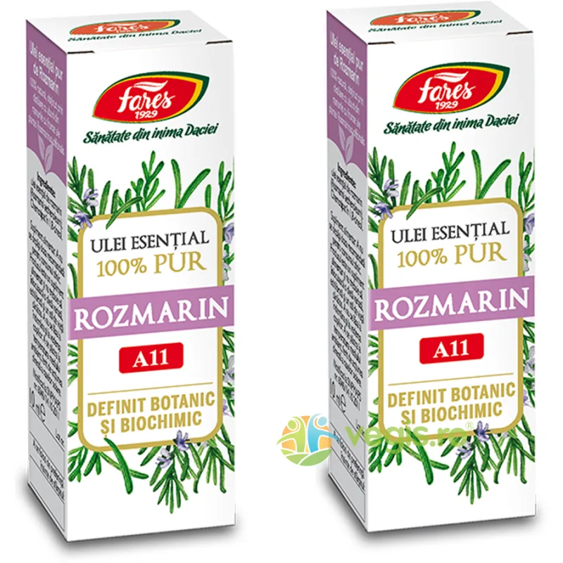Pachet Ulei de Rozmarin 100% Pur (A11) Definit Botanic si Biochimic 10ml+10ml FARES — preț și oferte
