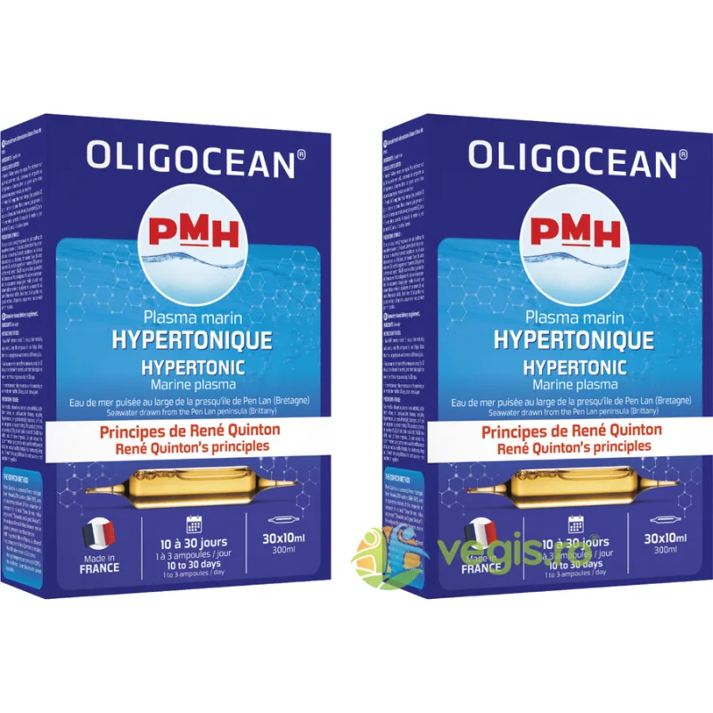 Pachet Plasma Marina Hipertonic Oligocean – Metoda Rene Quinton 30 fiole x10ml + 30 fiole x10ml, Laboratoires Super Diet — preț și oferte