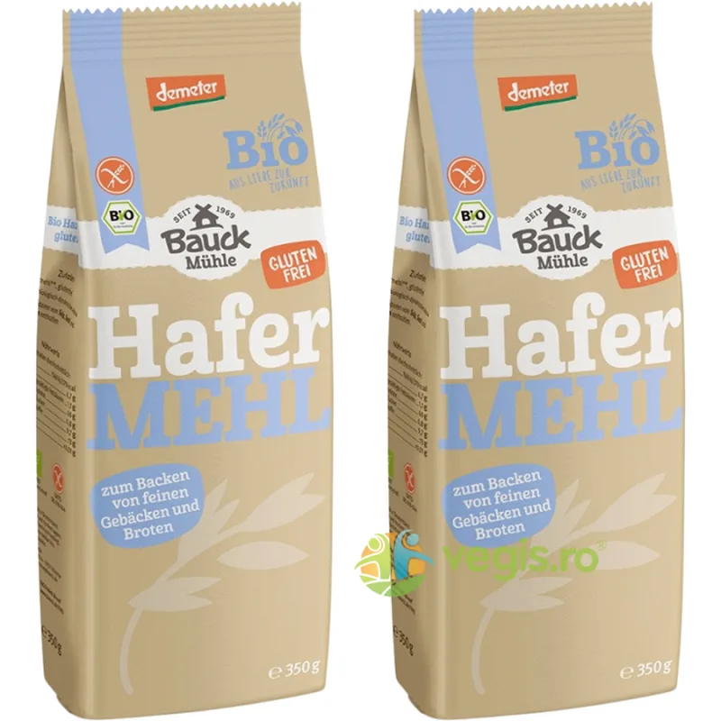 Pachet Faina de Ovaz fara Gluten Ecologica/Bio 350g+350g BAUCKHOF — preț și oferte