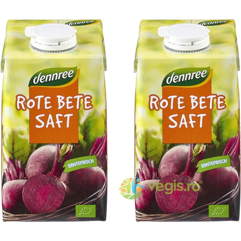 Pachet Suc de Sfecla Rosie Ecologic/Bio 500ml+500ml Dennree — preț și oferte