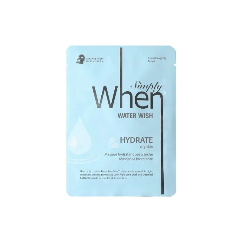 Masca faciala cu acid hialuronic si aloe vera, Water Wish, 23ml, Simply When — preț și oferte