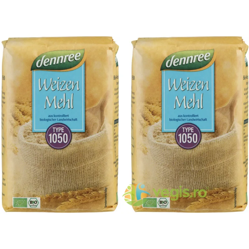 Pachet Faina Neagra de Grau Tip 1050 Ecologica/Bio 1kg+1kg Dennree — preț și oferte