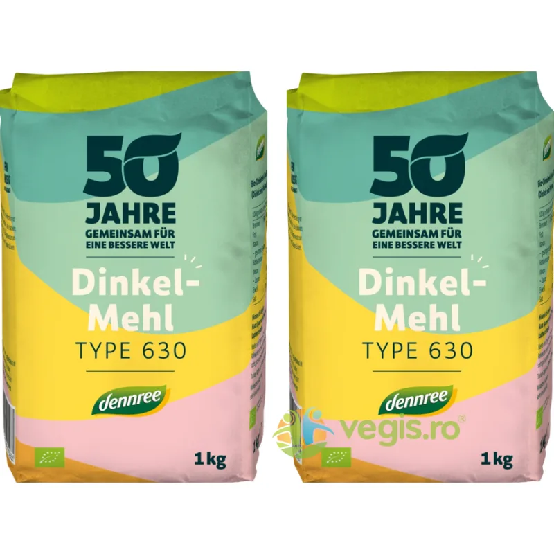 Pachet Faina din Spelta Tip 630 Ecologica/Bio 1kg+1kg Dennree — preț și oferte