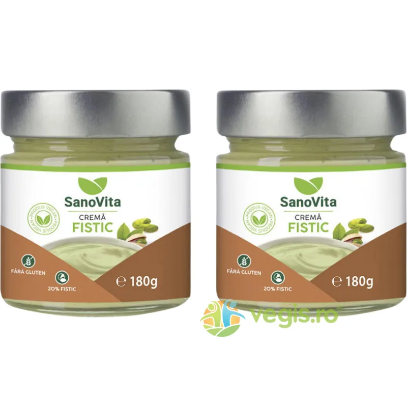 Pachet Crema de Fistic (20%) fara Gluten 180g + 180g SANOVITA — preț și oferte