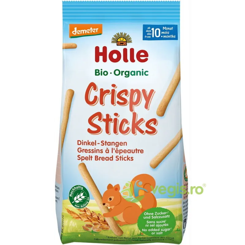 Sticks-uri din Grau Spelta pentru Copii +10 Luni fara Zahar Ecologice/Bio 80g HOLLE — preț și oferte