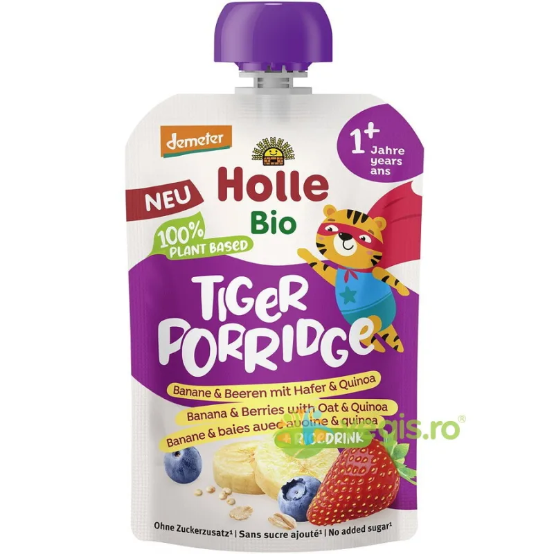 Terci cu Banane, Fructe de Padure, Ovaz si Quinoa pentru Copii +1 An fara Zahar Demeter Ecologic/Bio 110g HOLLE — preț și oferte